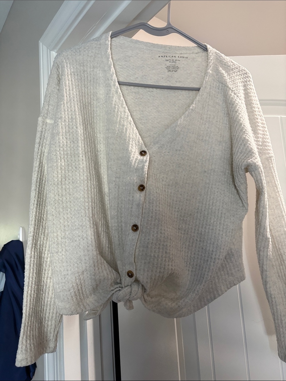 Tie sweater cardigan
